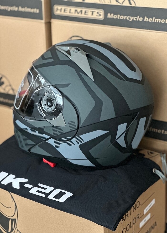 SIFIR JK ÇENE AÇILIR KASK  M L XL BEDENLER - Görsel 3