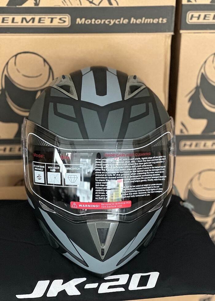 SIFIR JK ÇENE AÇILIR KASK  M L XL BEDENLER - Görsel 5