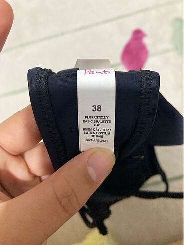 38 Beden siyah Renk Bikini üstü