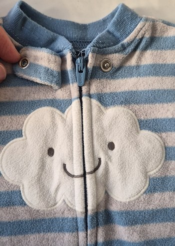 Carters Mavi Gri Çizgili Fermuarlı Çocuk Uyku Tulumu - Görsel 2