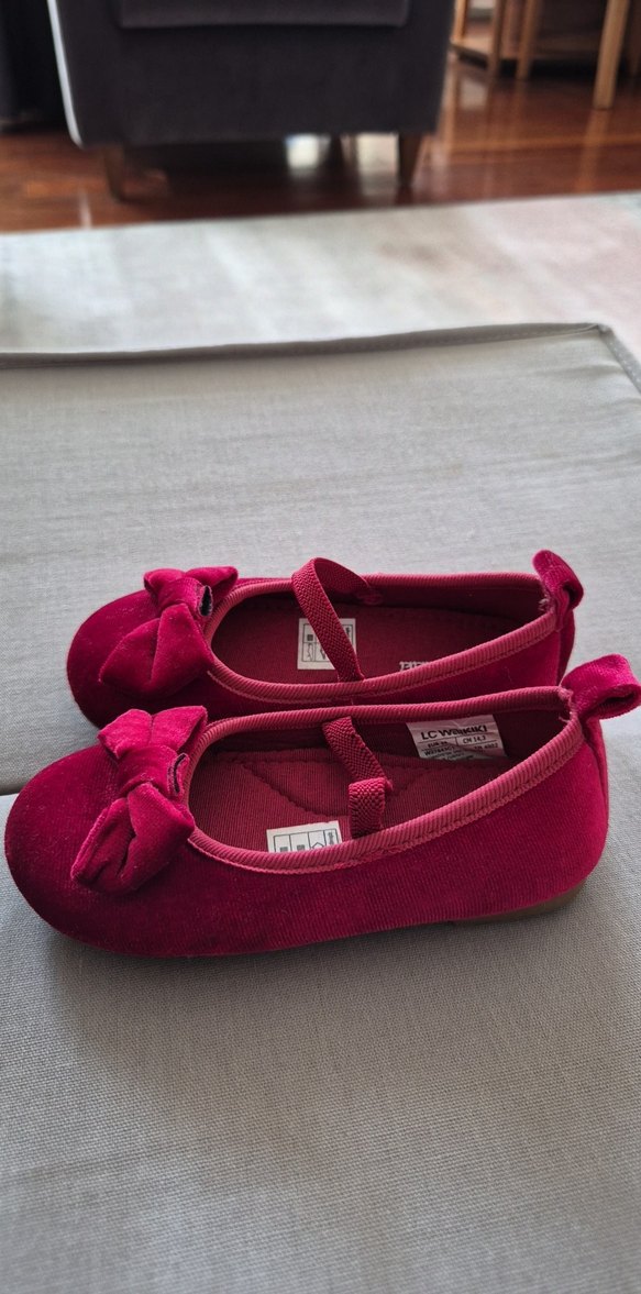 Kız Çocuk Kırmızı Fiyonk Detaylı Babet - Görsel 2