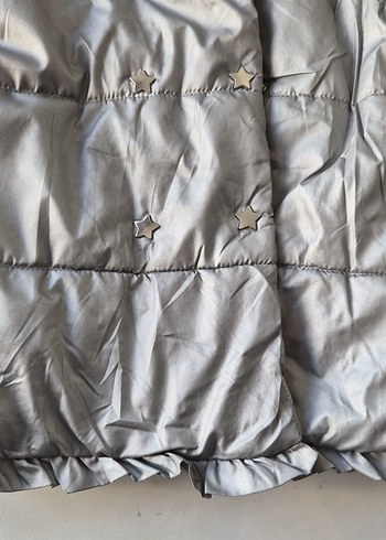 Chicco marka Gri Kürklü Kız Çocuk Montu - Görsel 6