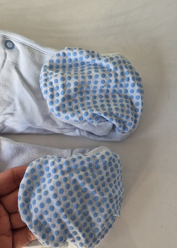 Mothercare Mavi Düğmeli Bebek Tulum - Görsel 2