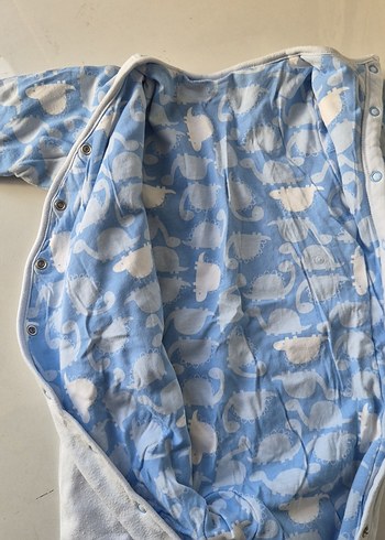 Mothercare Mavi Düğmeli Bebek Tulum - Görsel 4