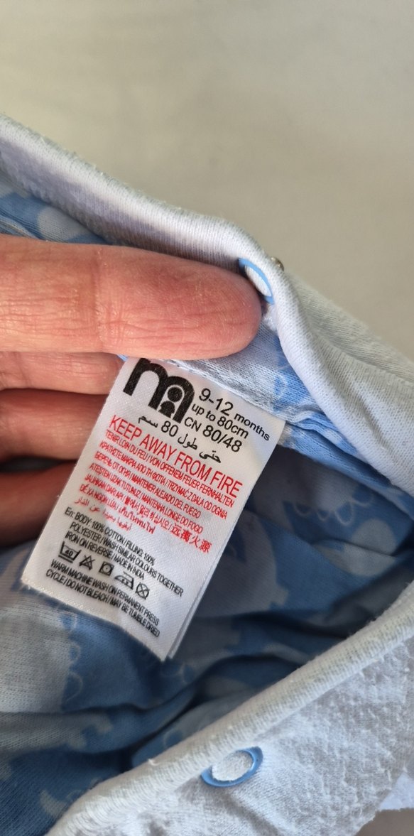 Mothercare Mavi Düğmeli Bebek Tulum - Görsel 5