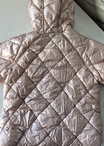 Parlak Pembe Kapüşonlu Kız Mont - Görsel 5