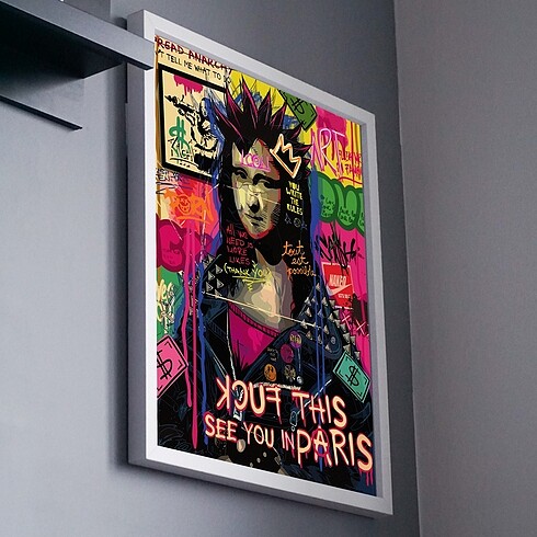 Beden çeşitli Renk Pop Art Mona Lisa İllüstrasyon Tablo Tasarımı