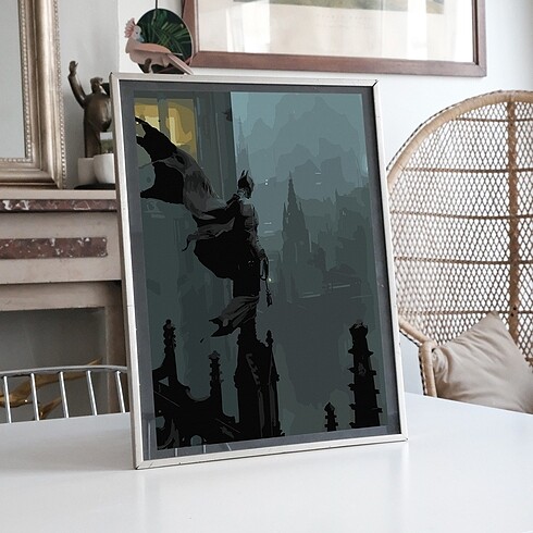 The Batman Gotham llüstrasyonTasarımlı Tablo