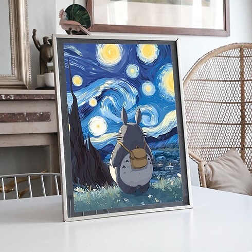 Komşum Totoro ve Vincent van Gogh Poster