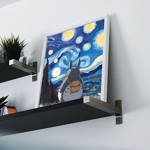 Komşum Totoro ve Vincent van Gogh Poster - Görsel 5