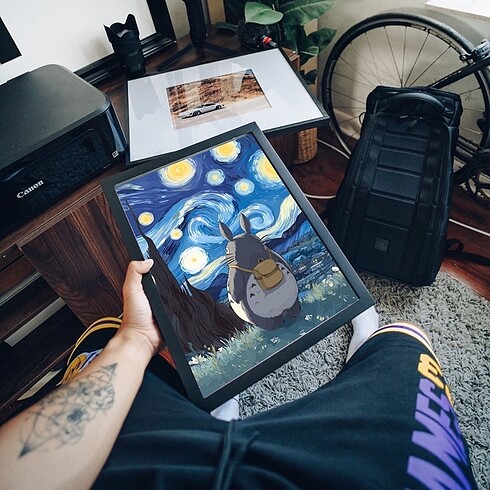 Komşum Totoro ve Vincent van Gogh Poster - Görsel 3