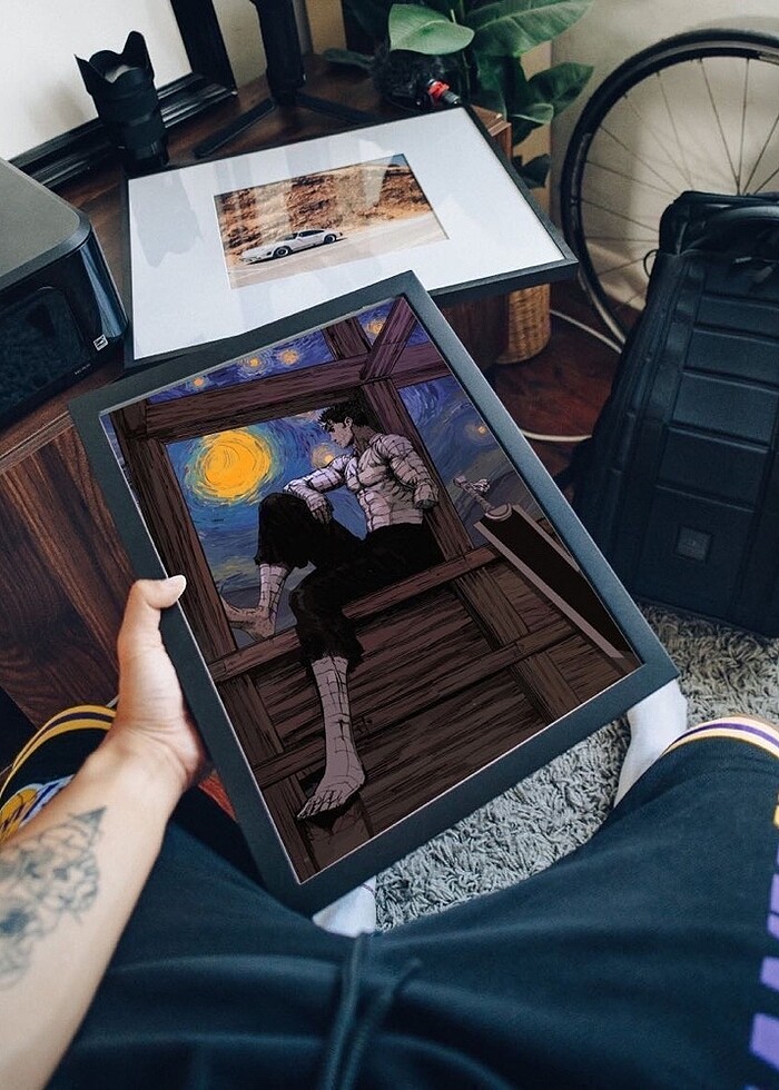 Çerçeveli Berserk Guts Van Gogh Tablo - Görsel 2