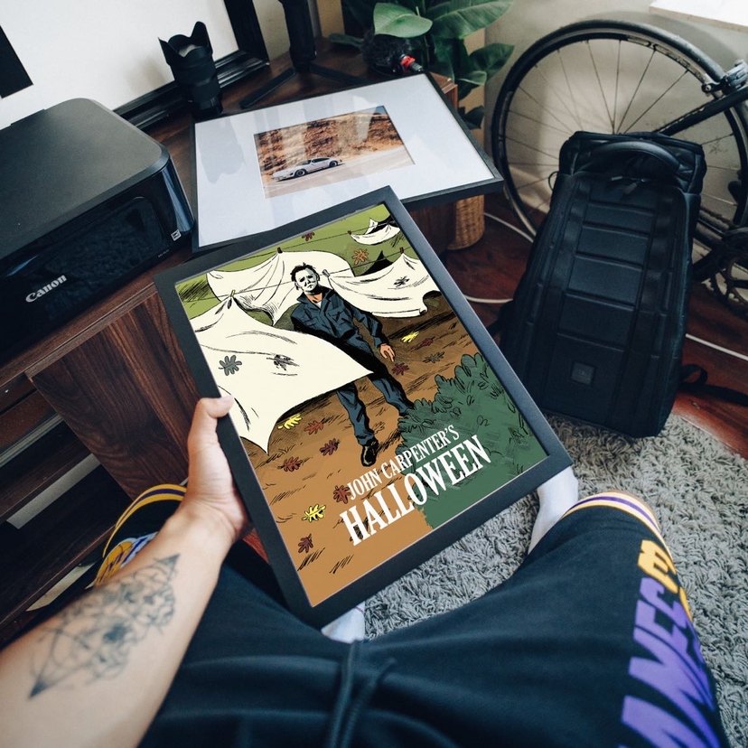 Retro Halloween İllüstrator Film Posteri - Görsel 2