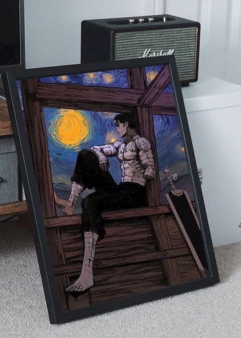 Berserk Guts Van Gogh Yıldızlı Gece - Görsel 3