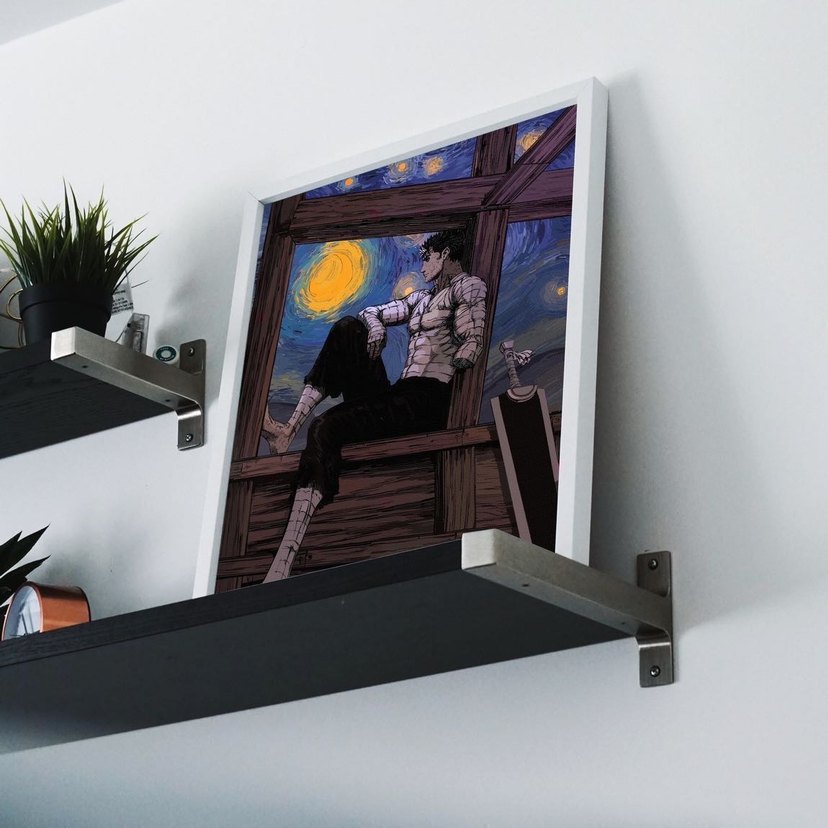 Berserk Guts Van Gogh Yıldızlı Gece - Görsel 4