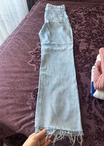 Geniş Kesim Uzun Mavi Kot Pantolon - Görsel 2