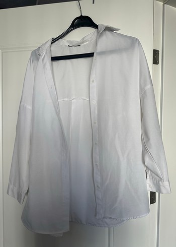 Gri Düğmeli Keten Kadın Gömlek - Görsel 2