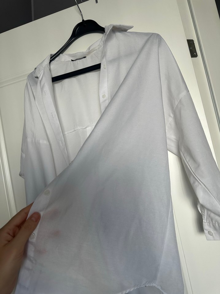 Gri Düğmeli Keten Kadın Gömlek - Görsel 3