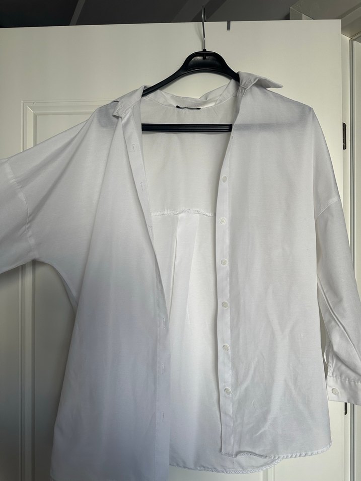 Gri Düğmeli Keten Kadın Gömlek - Görsel 5