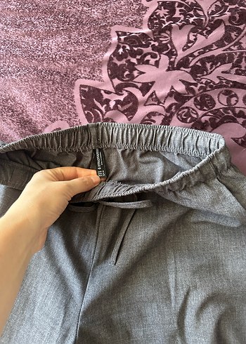 Gri Bol Kesim Kadın Kumaş Pantolon - Görsel 2