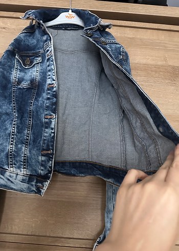 Kadın Mavi Denim Ceket, Düğmeli, Dar Kesim - Görsel 4