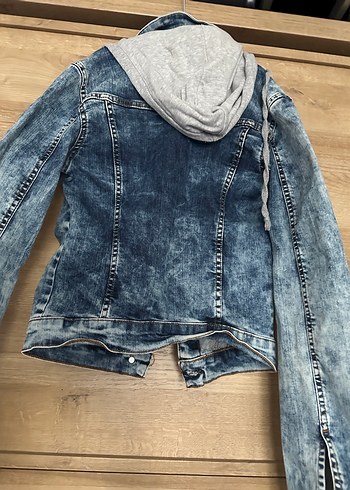 Kadın Mavi Denim Ceket, Düğmeli, Dar Kesim - Görsel 3