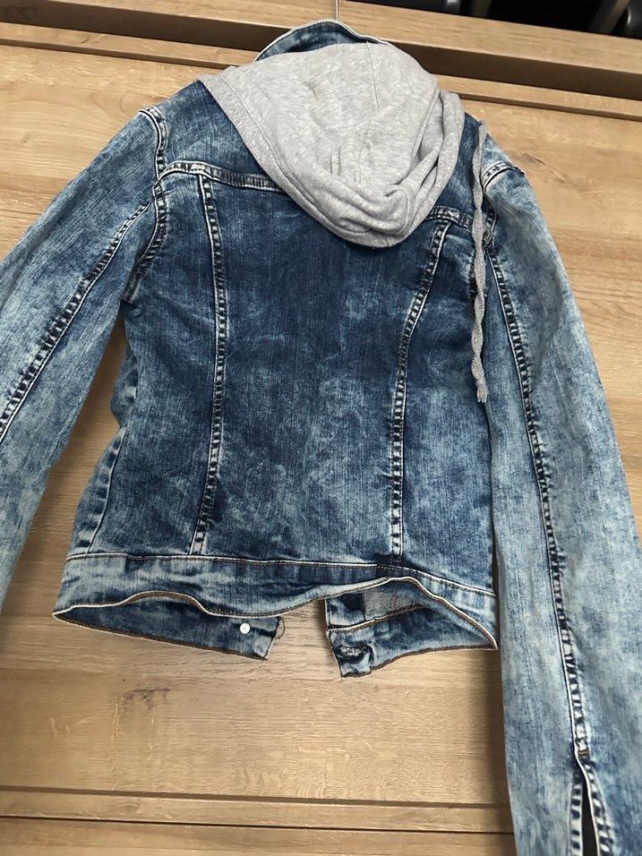 Kadın Mavi Denim Ceket, Düğmeli, Dar Kesim - Görsel 3