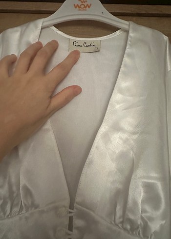 Dantel Detaylı Beyaz Saten gecelik - Görsel 3