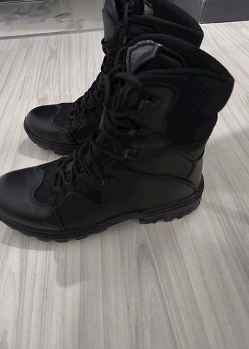 Siyah Bağcıklı Erkek Biker Botları - Görsel 5