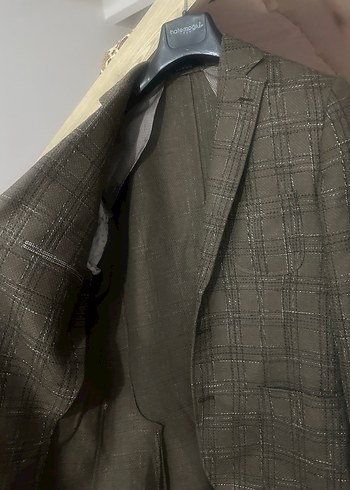 Düğmeli Kahverengi Erkek Takım Elbise Ceket - Görsel 7