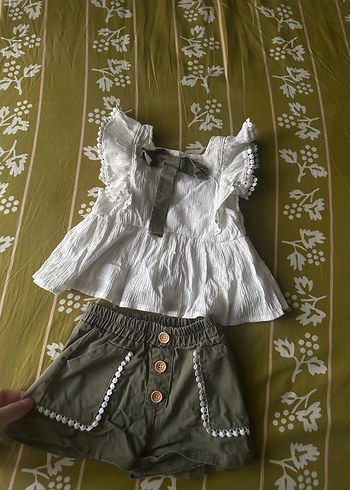 Kız bebek şort alt üst takım 9-12 ay