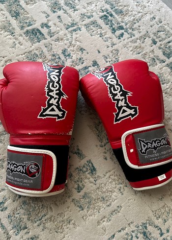 Kırmızı Dragon Baskılı Boks Eldiveni Velcro