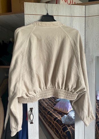 Bej Kadın Keten Ceket - Görsel 6