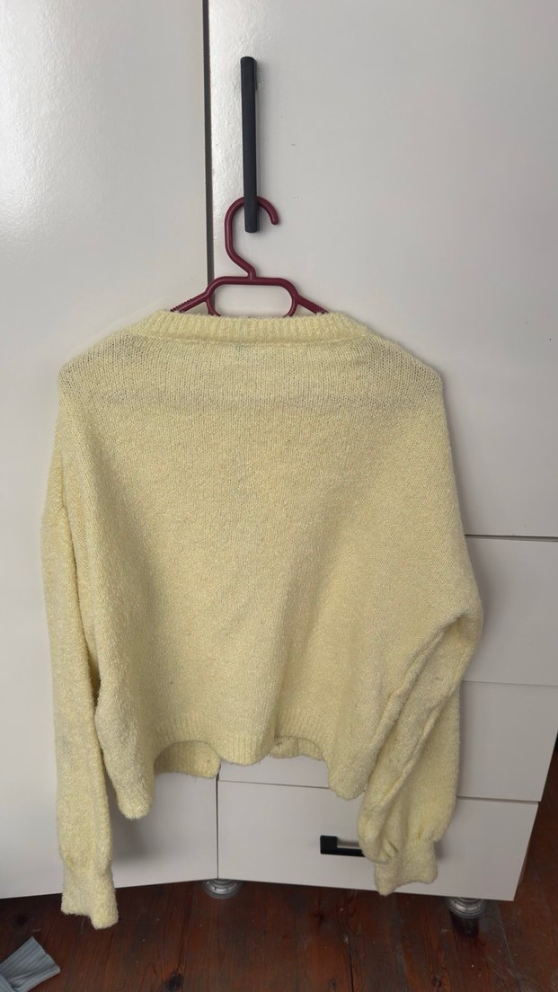 Sarı  Yün Hırka - Görsel 3