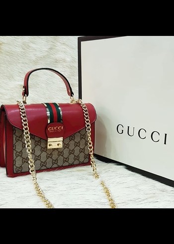 Kırmızı Deri Gucci Kadın Çanta