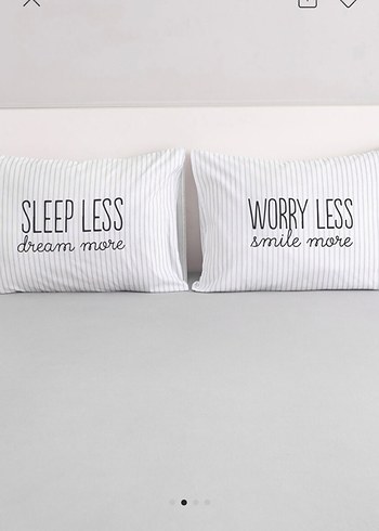 Baskılı Beyaz Gri Yastık Kılıfı Seti - Görsel 2