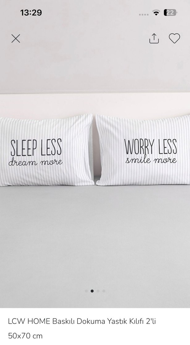 Baskılı Beyaz Gri Yastık Kılıfı Seti - Görsel 2