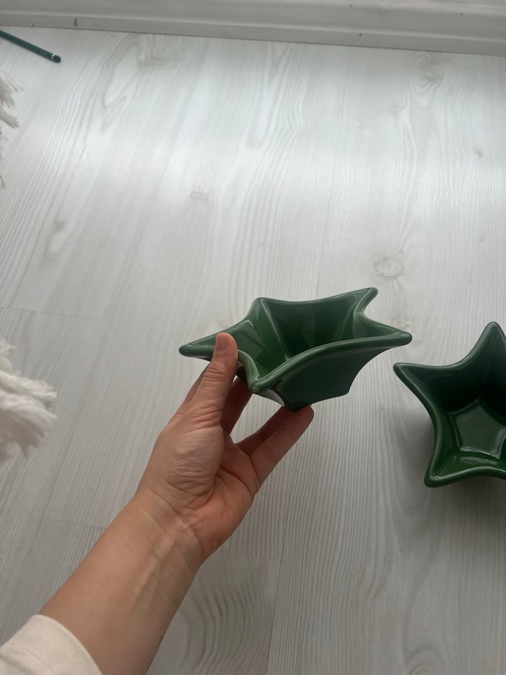 Parlak Yeşil Yıldız Şeklinde Tabak Seti - Görsel 2