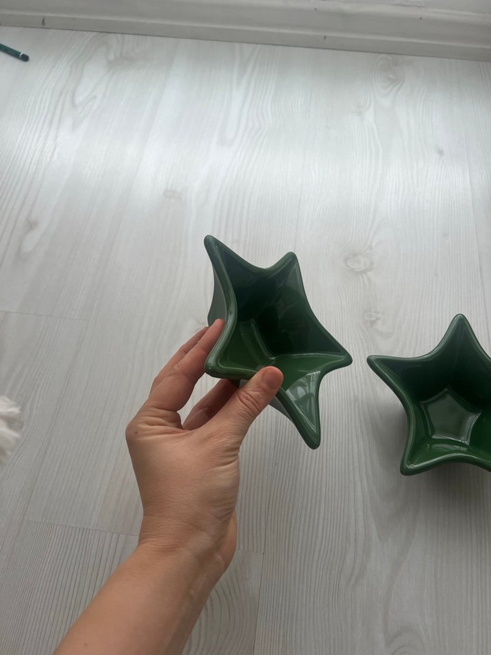 Parlak Yeşil Yıldız Şeklinde Tabak Seti - Görsel 3