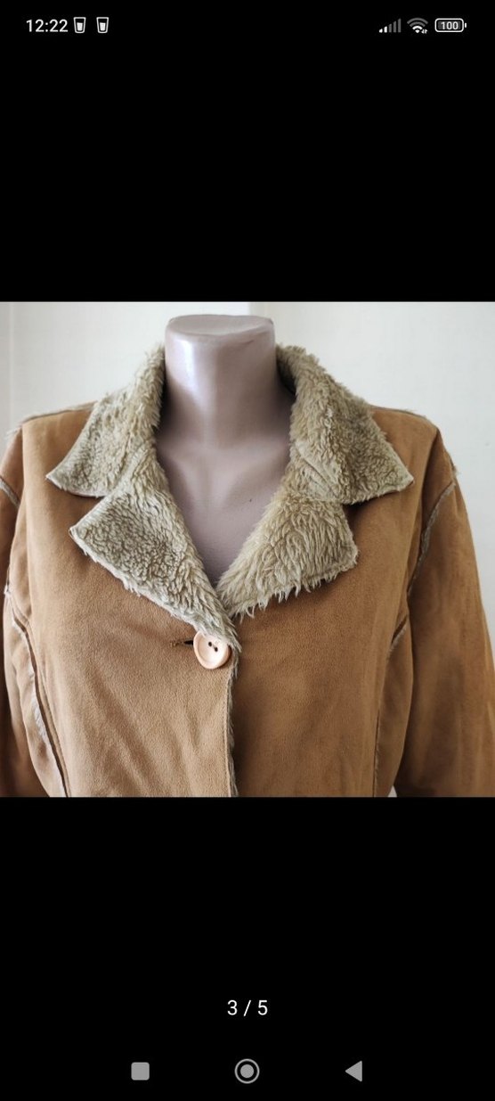 Düğmeli Kahverengi Süet Kadın Ceket - Görsel 3