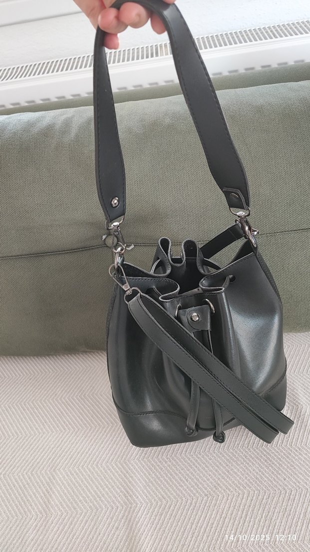 Siyah Deri Kadın Omuz Çantası - Görsel 4