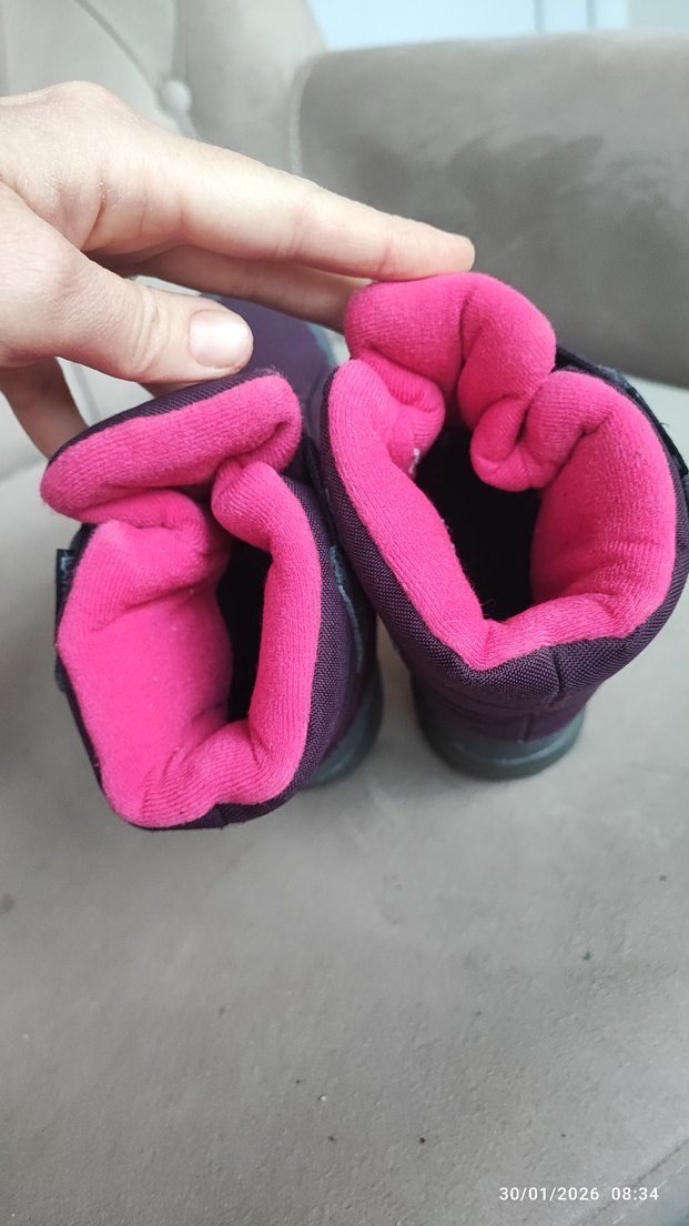 Kız Çocuk Mor Cırt Cırtlı su geçirmez bot - Görsel 5