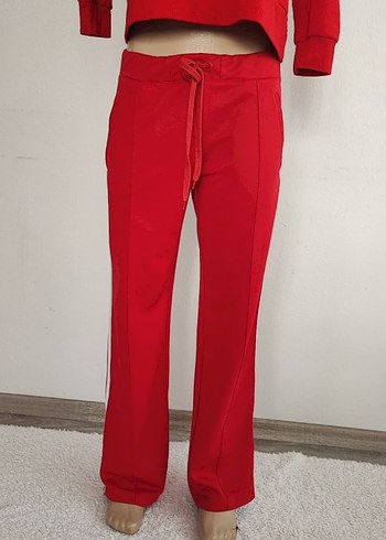 Kırmızı Baskılı Kapüşonlu Kadın Sweatshirt - Görsel 4