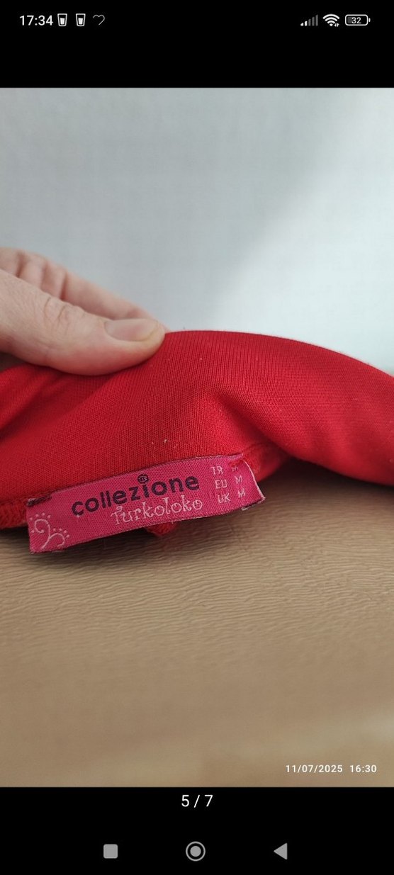 Kırmızı Baskılı Kapüşonlu Kadın Sweatshirt - Görsel 5