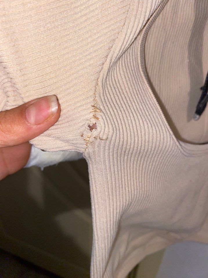 Bej Kısa Kollu Crop Top - Görsel 3