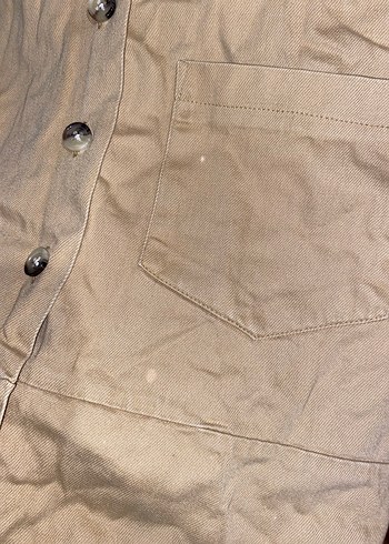 Bej Düğmeli Keten Gömlek - Görsel 4