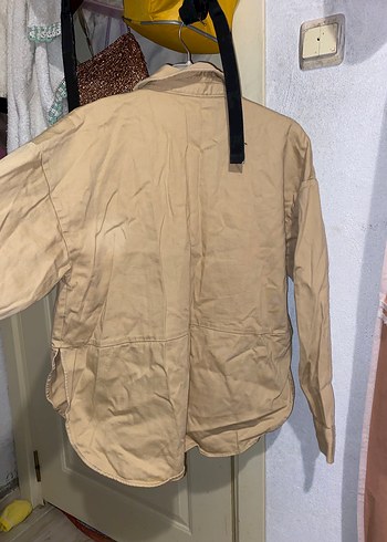 Bej Düğmeli Keten Gömlek - Görsel 2