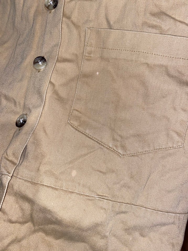 Bej Düğmeli Keten Gömlek - Görsel 4