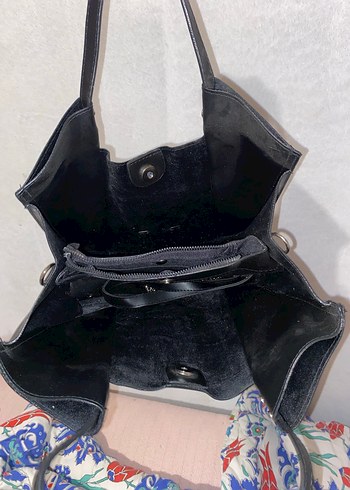 Siyah Minimalist Deri Fermuarlı Kadın Çanta - Görsel 4