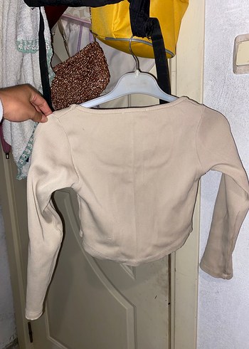 Bej Uzun Kollu Kadın Bluz - Görsel 2